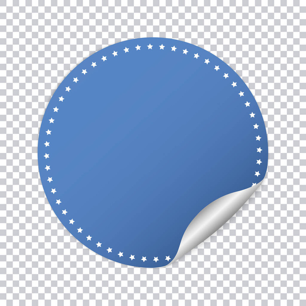blauwe ronde sticker banners op transparante achtergrond - Vector, afbeelding