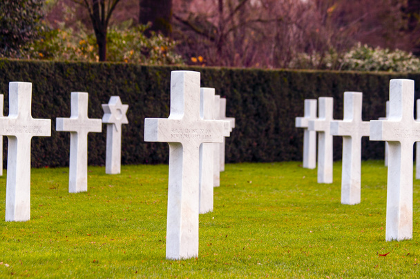 cemitério americano de Flandres campo na Bélgica waregem와 레 젬 벨기에 플랑드르 분야 미국 묘지 - Zdjęcie, obraz