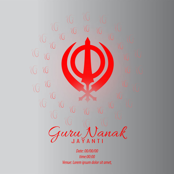 Vektori Kuvitus Guru Nanak Jayanti syntymäpäivä Guru Nanak dev ji. Tiivistelmä. - Vektori, kuva