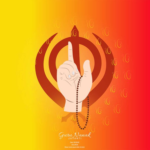 Wektor Ilustracja dla Guru Nanak Jayanti rocznicę urodzin Guru Nanak dev ji. Abstrakcyjny projekt. - Wektor, obraz