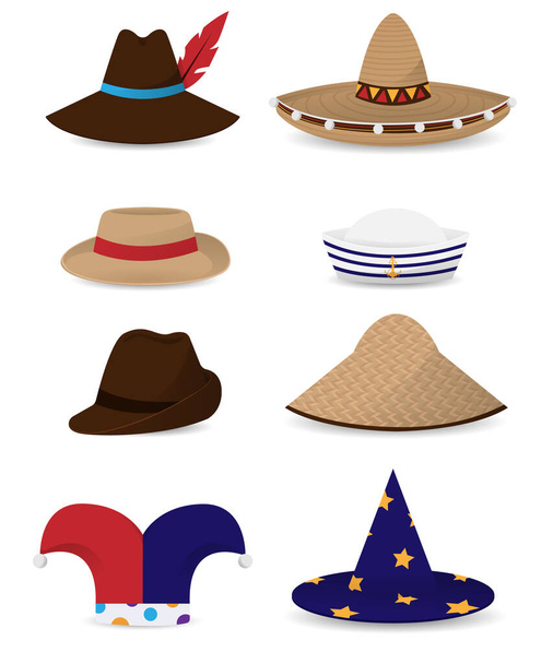 Sombreros para hombres y mujeres - Vector, imagen