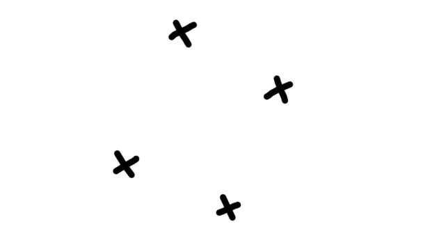 Einfache symmetrische handgezeichnete Animation des Explosionseffekts. Schwarzer Strich, weißer Hintergrund. - Filmmaterial, Video