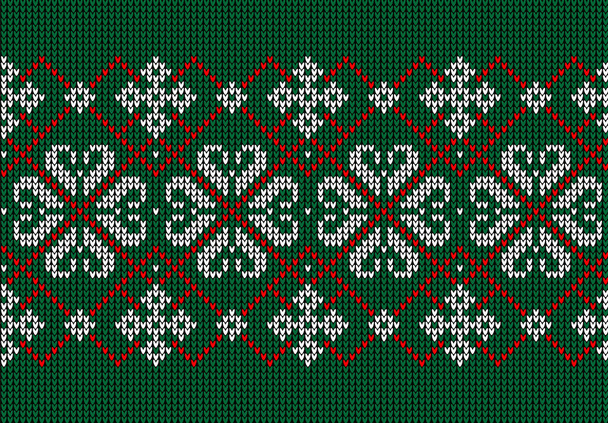 Knitted Christmas and New Year pattern. Wool Knitting Sweater Design. Wallpaper wrapping paper textile print. eps 10 - Vektor, kép