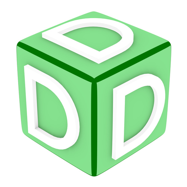 3d Font Cube Letter D - 写真・画像
