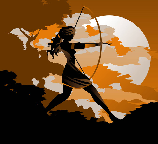 Artemis Diana Tanrıça Yunan Avcı Romalı - Vektör, Görsel