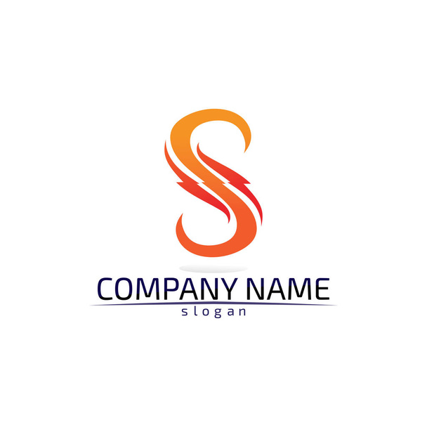 Business aziendale lettera S logo design vettoriale - Vettoriali, immagini