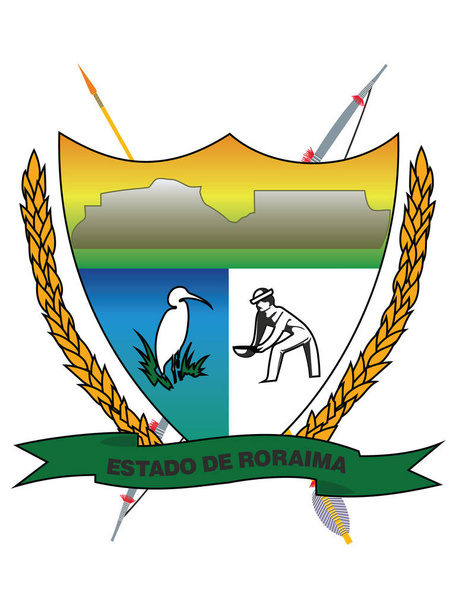 Flat Vector Emblem της βραζιλιάνικης πολιτείας Roraima - Διάνυσμα, εικόνα