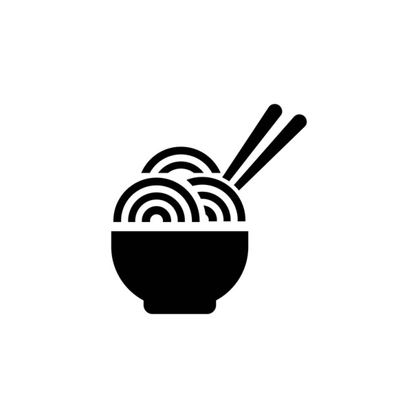 bol avec nouilles et baguettes Icône vecteur. symbole pour le site Web Ordinateur et vecteur mobile - Vecteur, image