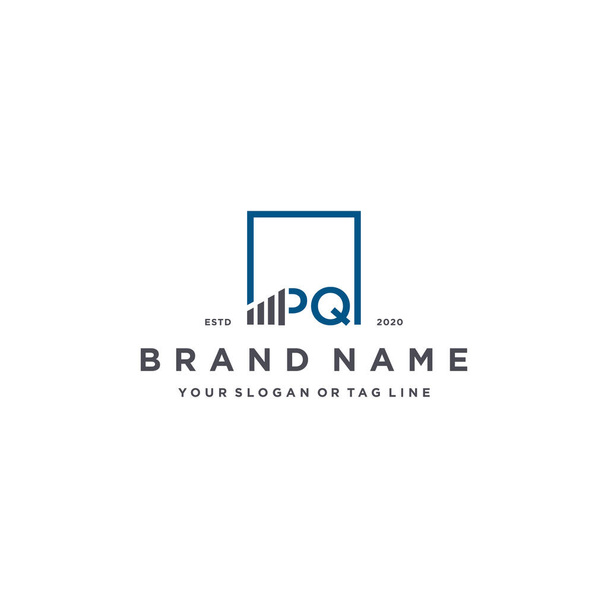 επιστολή PQ τετράγωνο λογότυπο χρηματοδότησης πρότυπο φορέα σχεδιασμού - Διάνυσμα, εικόνα