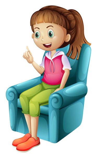 dívka sedící na židli - Vektor, obrázek