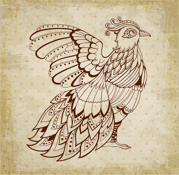 Decorative  background with bird - Vector, imagen