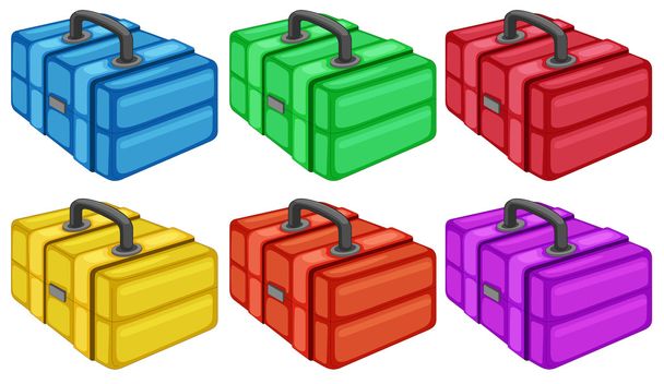 Шесть разноцветных коробок
 - Вектор,изображение
