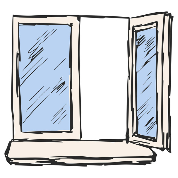 açık pencere - Vektör, Görsel