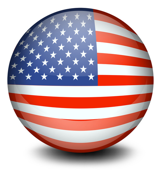米国の旗とサッカー ボール - ベクター画像