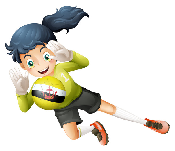 A female football player from Brunei - Vector, Image