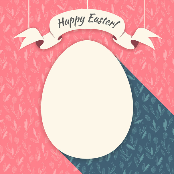 Pink Happy Easter Card - ベクター画像