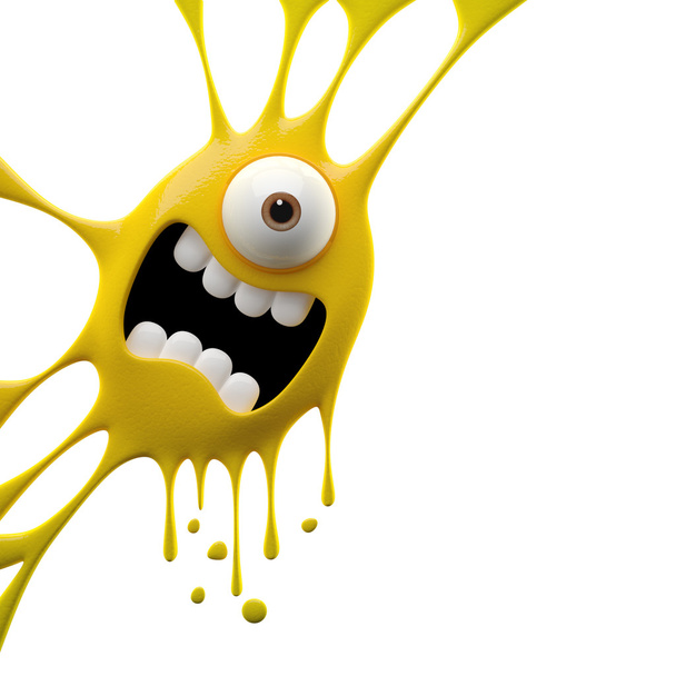 Monstruo amarillo asustado
 - Foto, imagen