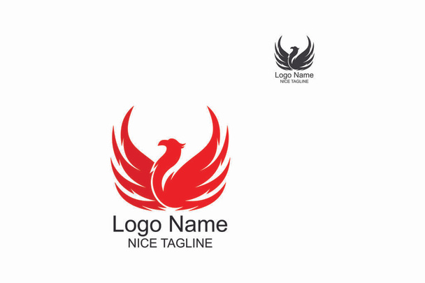 logo phoenix rojo, iconos inteligentes para la empresa, ilustraciones vectoriales - Vector, Imagen