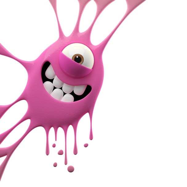 potwór różowy uśmiechający się - Zdjęcie, obraz