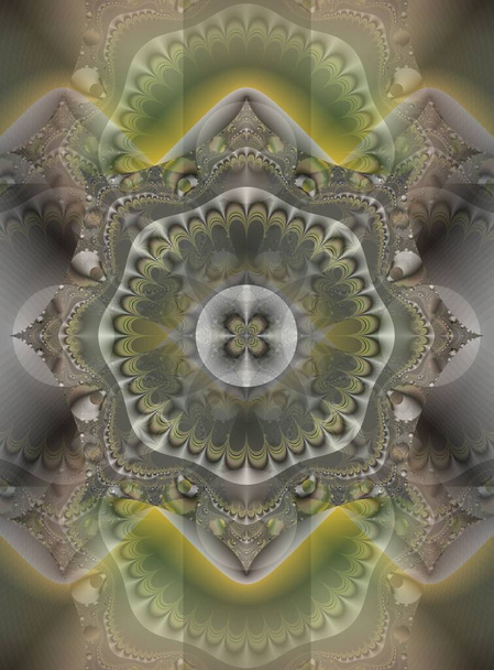 psy deco, creatief ontwerp van een abstracte tekening met fractal grafische elementen - Foto, afbeelding