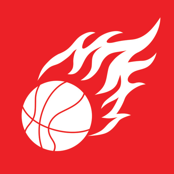 basketballball と炎 - ベクター画像