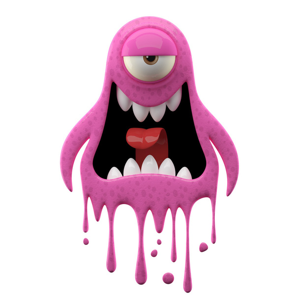 One-eyed dissatisfied pink monster - Photo, Image