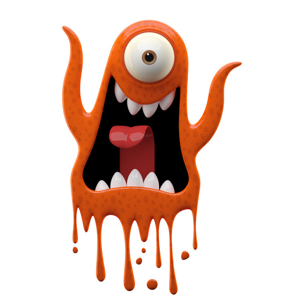 One-eyed yelling terracotta monster - Photo, Image