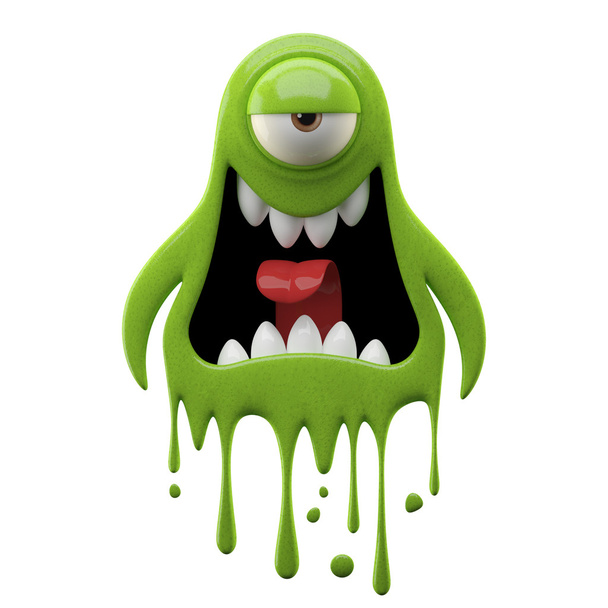 jednooký nespokojený zelené monstrum - Fotografie, Obrázek