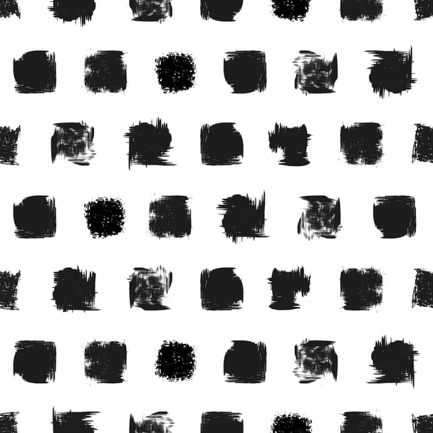 ベクトルホワイト黒ドット正方形シームレスパターン - ベクター画像