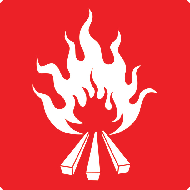 Fuego del campamento de madera
 - Vector, Imagen