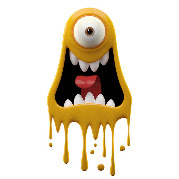 One-Eyed bang gele monster - Foto, afbeelding