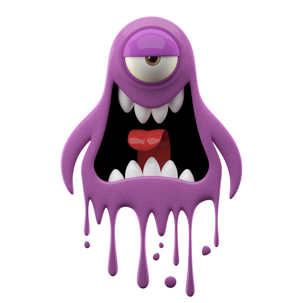 One-eyed dissatisfied purple monster - Photo, Image
