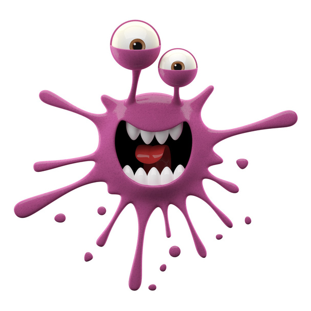 Monstruo asustado en forma de mancha violeta
 - Foto, Imagen