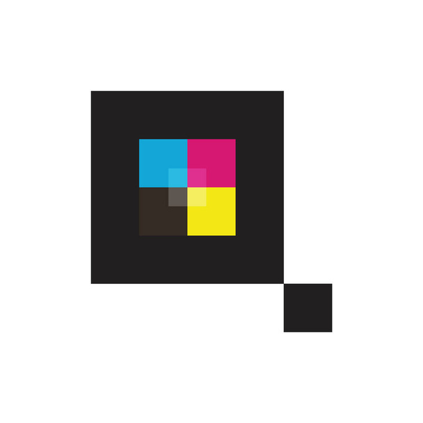 Q letter with cmyk color logo design vector - Vector, Image