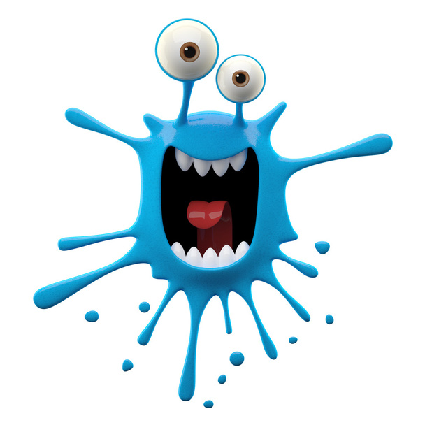 Синий кричащий монстр в форме пятна
 - Фото, изображение