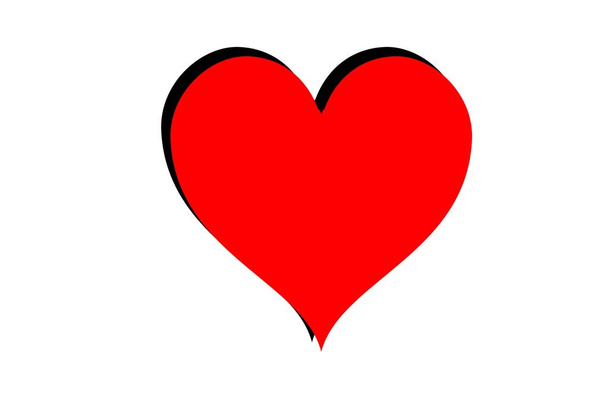 logo en forme de coeur rouge sur fond blanc - illustration  - Photo, image
