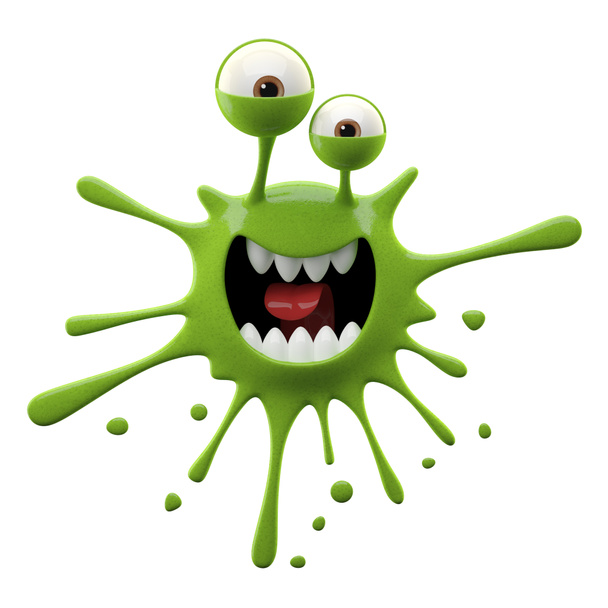 Monstruo asustado verde en forma de mancha
 - Foto, Imagen
