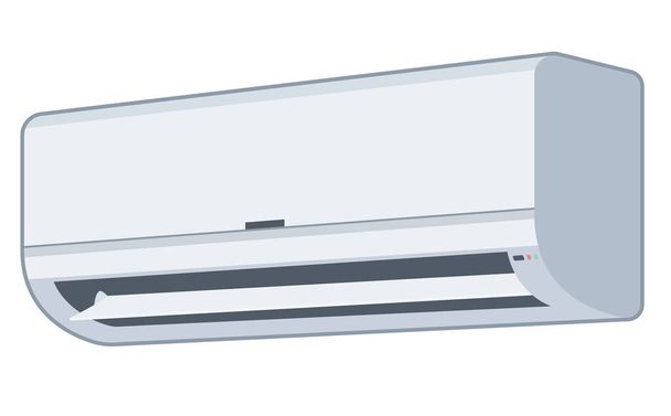 Ilustração vetorial de ar condicionado branco ou refrigerador com grelha aberta. - Vetor, Imagem