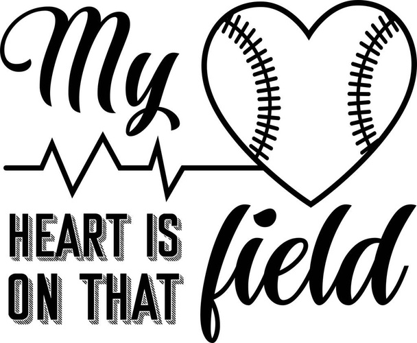 My heart is on that field on the white background. Vector illustration - Vector, Image