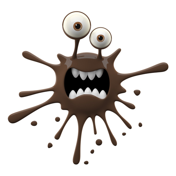 Monstruo asustado marrón en forma de mancha
 - Foto, Imagen