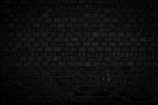 Μαύρος τοίχος από τούβλα. Vintage σκούρο φόντο για δημιουργικό σχεδιασμό. - Φωτογραφία, εικόνα