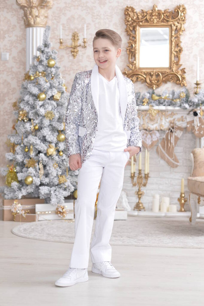 Portrait of little boy posing  on  Christmas - Фото, изображение