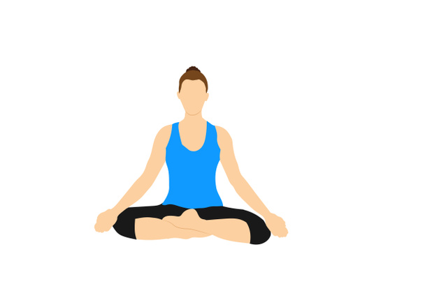 Jóga fitness póz otthoni edzéshez és meditációhoz - Fotó, kép