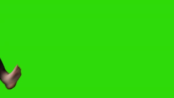 Видео женщин, пинающих ноги на зеленом фоне - Кадры, видео