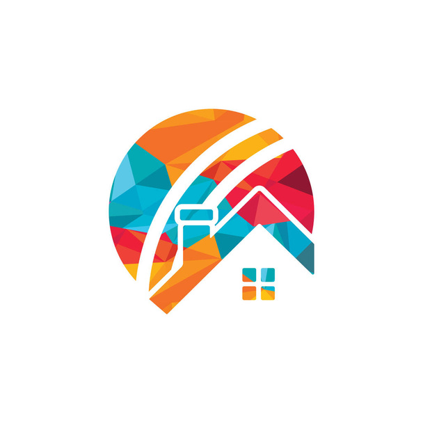 Cricket Home Vektor Logo Design. Cricketplatz Logo Konzept. - Vektor, Bild