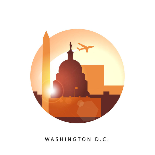 Washington DC Estados Unidos silueta detallada. - Vector, Imagen