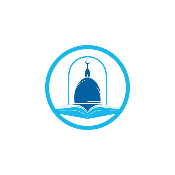 Conception du logo vectoriel de l'école islamique. Modèle de logo d'apprentissage musulman. - Vecteur, image