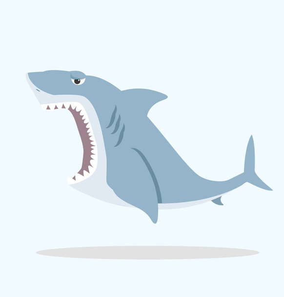 Big shark with open mouth vector - Vektör, Görsel