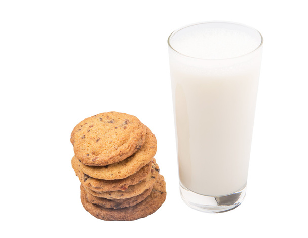 Milk And Home Made Cookies - 写真・画像