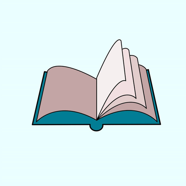 Illustration des aufgeschlagenen Buches isoliert auf weißem Hintergrund - Vektor, Bild